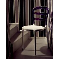 Miss Bibi Chair Dark Gray with Transparent Smoke Gray Back ISP055-DGR-TGRY - 18