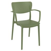 Loft Round Bistro Set 3 Piece with 24 inch Table Top Olive Green ISP1284S-OLG - 1