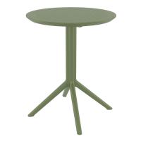 Loft Round Bistro Set 3 Piece with 24 inch Table Top Olive Green ISP1284S-OLG - 2