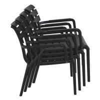 Paris Outdoor Club Lounge Chair Black ISP275-BLA - 5