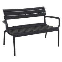Paris Outdoor Lounge Bench Chair Black ISP276-BLA