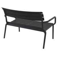 Paris Outdoor Lounge Bench Chair Black ISP276-BLA - 1