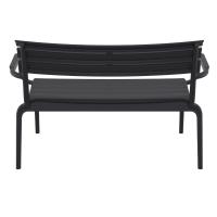 Paris Outdoor Lounge Bench Chair Black ISP276-BLA - 4