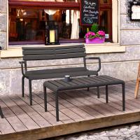 Paris Outdoor Lounge Bench Chair Black ISP276-BLA - 6