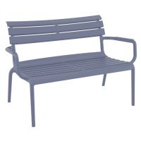 Paris Outdoor Lounge Bench Chair Dark Gray ISP276-DGR