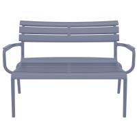 Paris Outdoor Lounge Bench Chair Dark Gray ISP276-DGR - 2