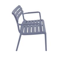 Paris Outdoor Lounge Bench Chair Dark Gray ISP276-DGR - 3