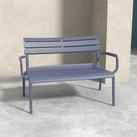 Paris Outdoor Lounge Bench Chair Dark Gray ISP276-DGR - 5