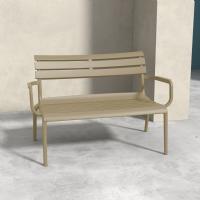 Paris Outdoor Lounge Bench Chair Taupe ISP276-DVR - 5