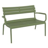 Paris Outdoor Lounge Bench Chair Olive Green ISP276-OLG