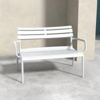 Paris Outdoor Lounge Bench Chair White ISP276-WHI - 5