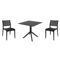 Ares Dining Set with Sky 31" Square Table Black S009106-BLA