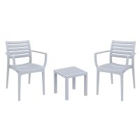Artemis Conversation Set with Ocean Side Table Silver Gray S011066-SIL - 1