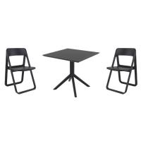 Dream Dining Set with Sky 31" Square Table Black S079106-BLA