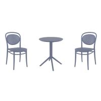 Marcel Bistro Set with Sky 24" Round Folding Table Dark Gray S257121-DGR - 1